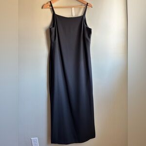 Jones Wear Black Maxi Slip Dress with Thin Straps